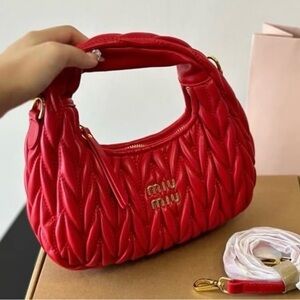 Vibrant Red Quilted Shoulder Bag
